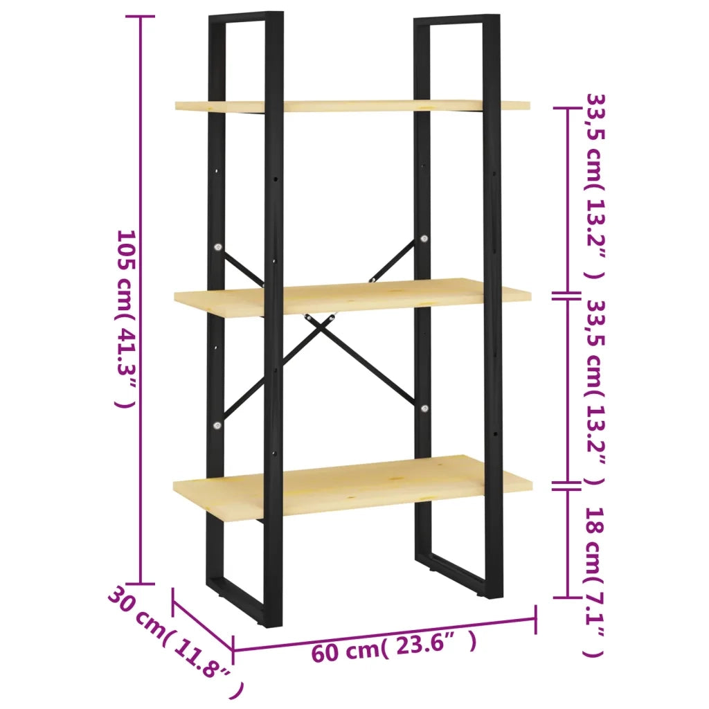 Scaffale Portaoggetti 60x30x105 cm in Legno Massello di Pino 806512