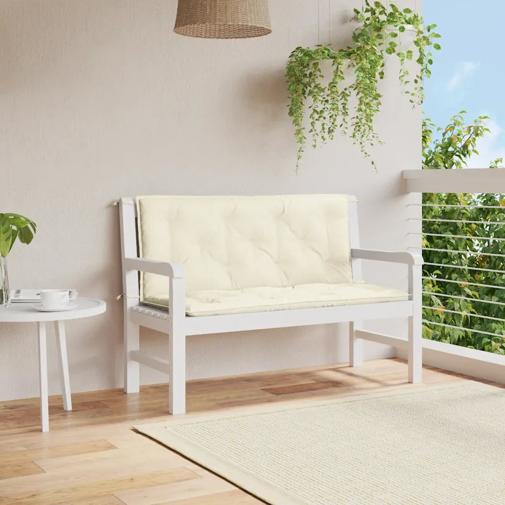 Cuscino per Panca Bianco Crema 120x(50+50)x7cm Tessuto Oxford 315006