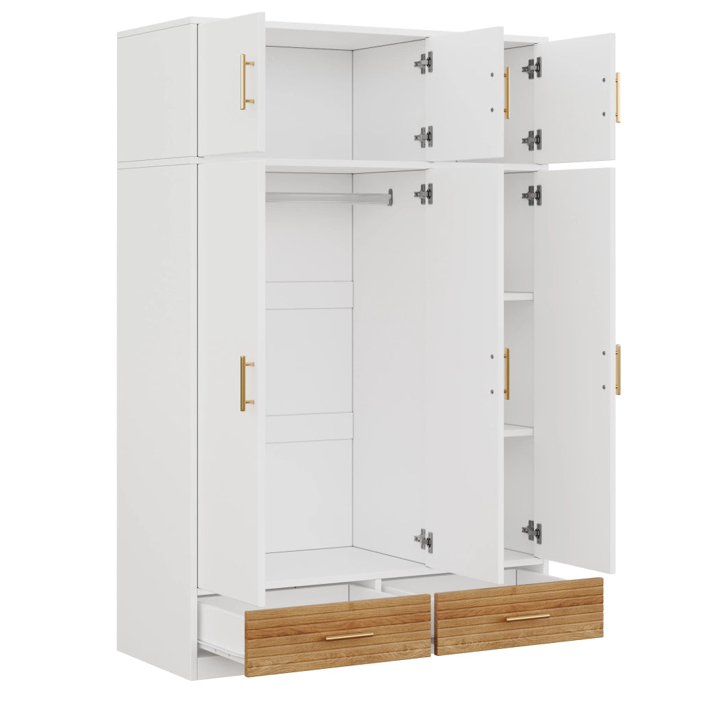 Set cameretta bebè con armadio 3 ante e lettino a sbarre, naturale, 120x50x180 cm + 70x140x87 cm