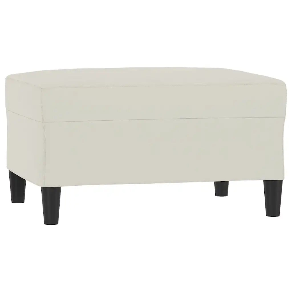 Set di Divani 3 pz con Cuscini Crema in Velluto