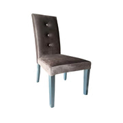 2x Sedia Montecarlo 3 bottoni velluto grigio