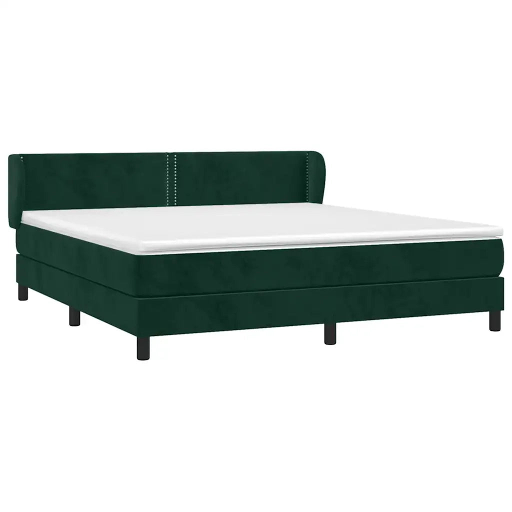 Giroletto a Molle con Materasso Verde Scuro 180x200 cm Vellutocod mxl 98121