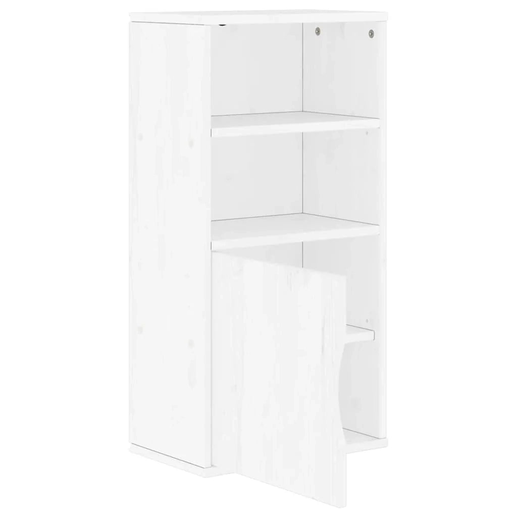 Mobiletto rustico con ripiani aperti 40 x 24 x 79 cm legno massello bianco 02_0058043