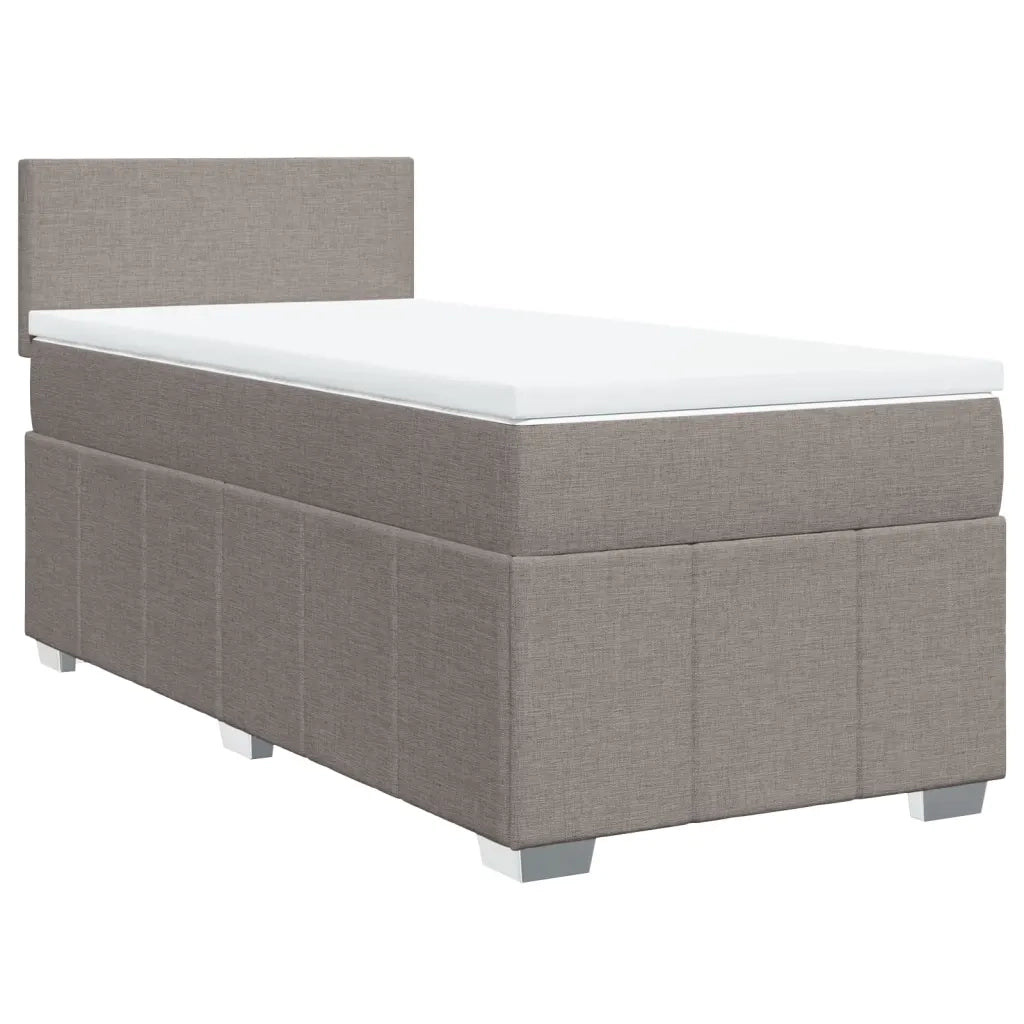vidaXL Giroletto a Molle con Materasso Tortora 90x200 cm inTessuto