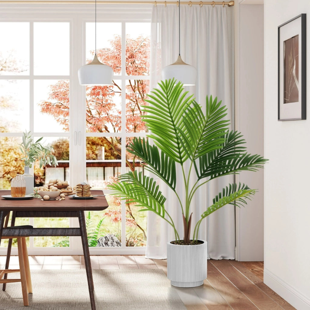Set di 2 piante artificiali da in vaso da vivaio, Decorazione moderna da interno per soggiorno 90 CM Verde-Piante artificiali