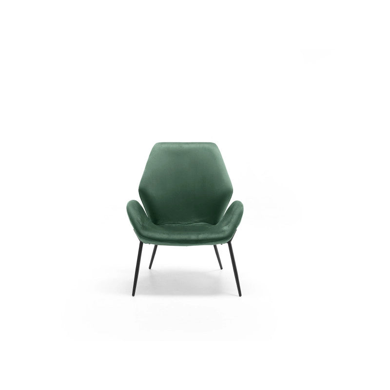 Poltrona rivestita in velluto Gambe metallo verniciato Brandy 73cm X 68cm H 85cm Stones