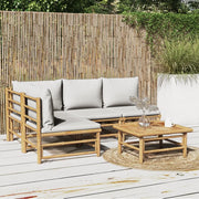Set Salotto da Giardino 5pz con Cuscini Grigio Chiaro BambÃ¹cod mxl 124275