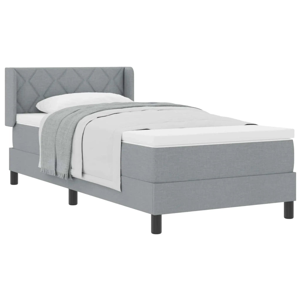 Letto a molle con testiera Grigio chiaro 200 x 100 cm Tessuto 3341153