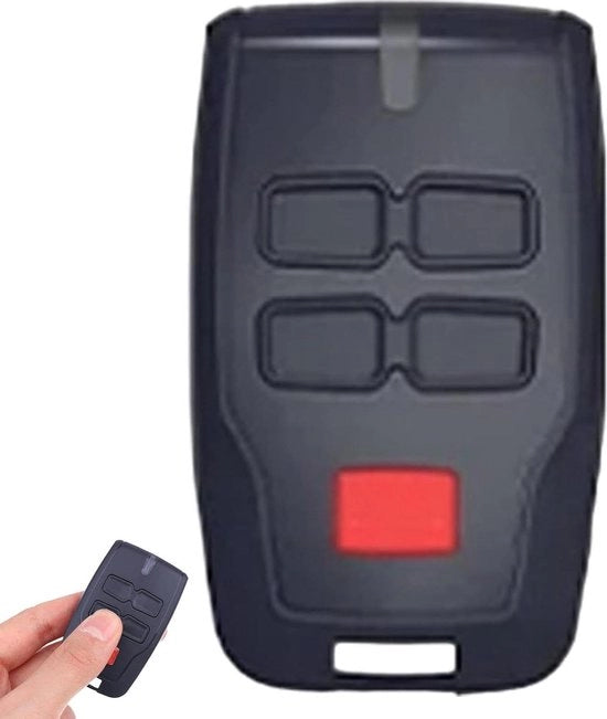 Pulsante di comando per garage con diverse frequenze - portata di 100 metri - batteria e manuale d'istruzioni.