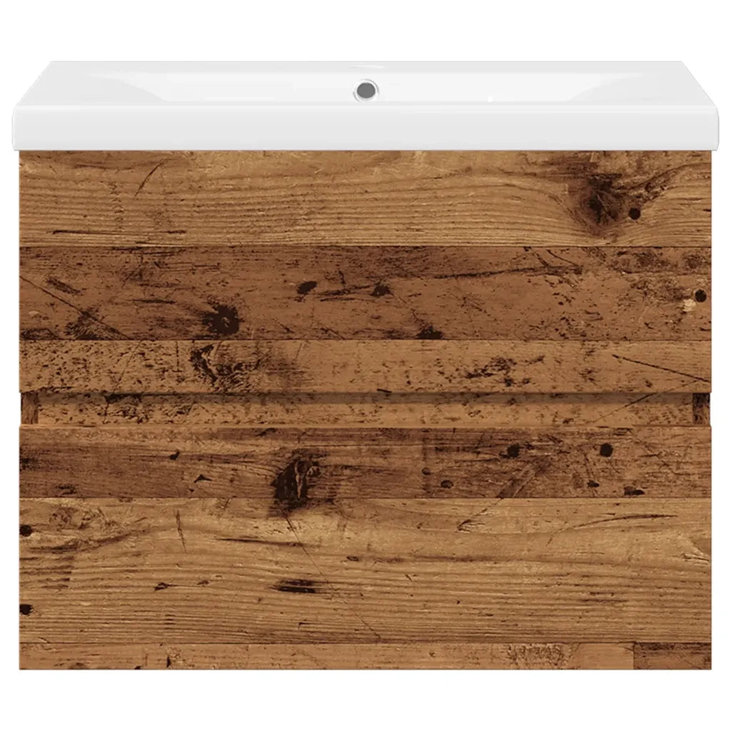 Mobile con Lavabo Integrat-Armadietto da Cucina-Lavandinoo Legno Antico 962752