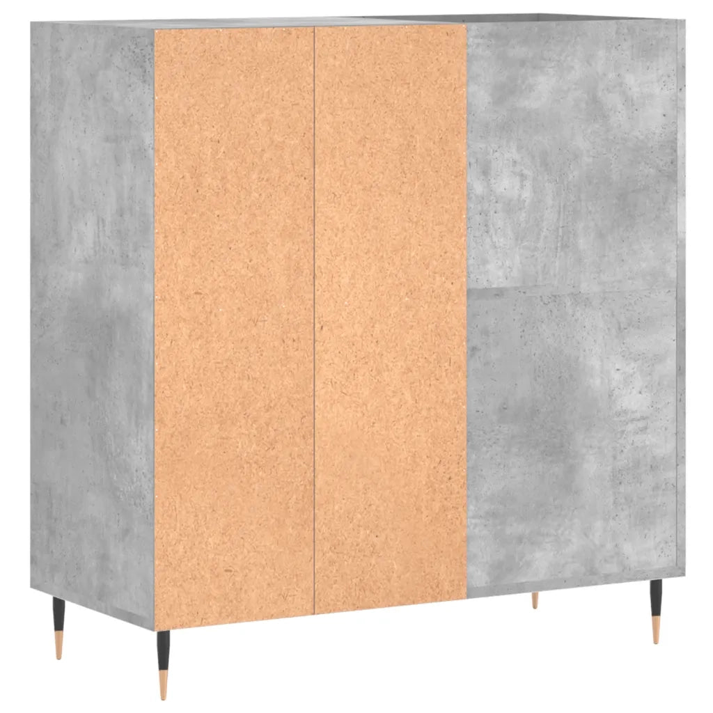 Mobile Porta Dischi Grigio Cemento 84,5x38x89 Legno Multistrato