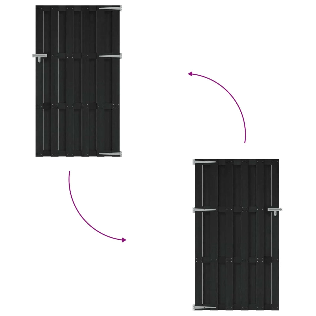Cancello da giardino 100 x 180 cm WPC e Alluminio Nero 42039046