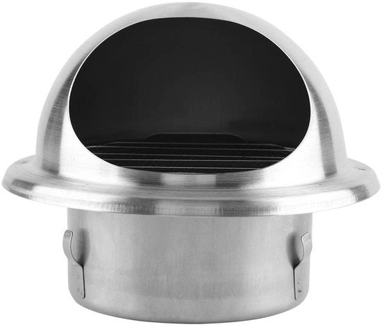 Ventilatore per soffitto o parete con apertura regolabile - copertura del canale di ventilazione - rete antinsecti - realizzato in acciaio inossidabile - duraturo e ecocompatibile