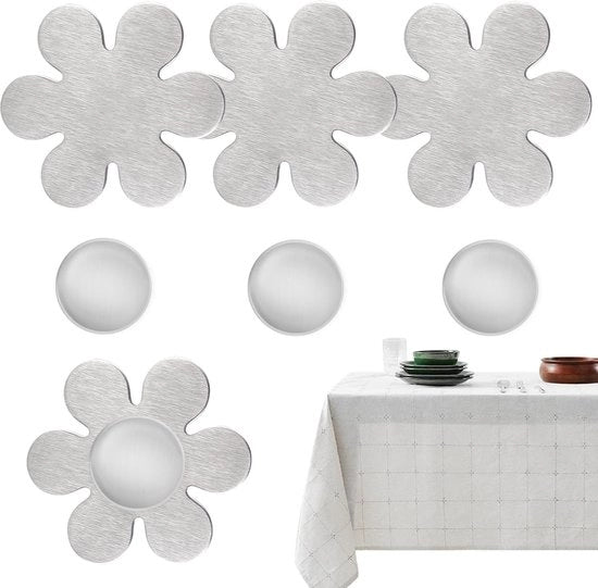 Set di 4 Pesi da Tavolo Magnetici Fiori Disegno Acciaio Inossidabile