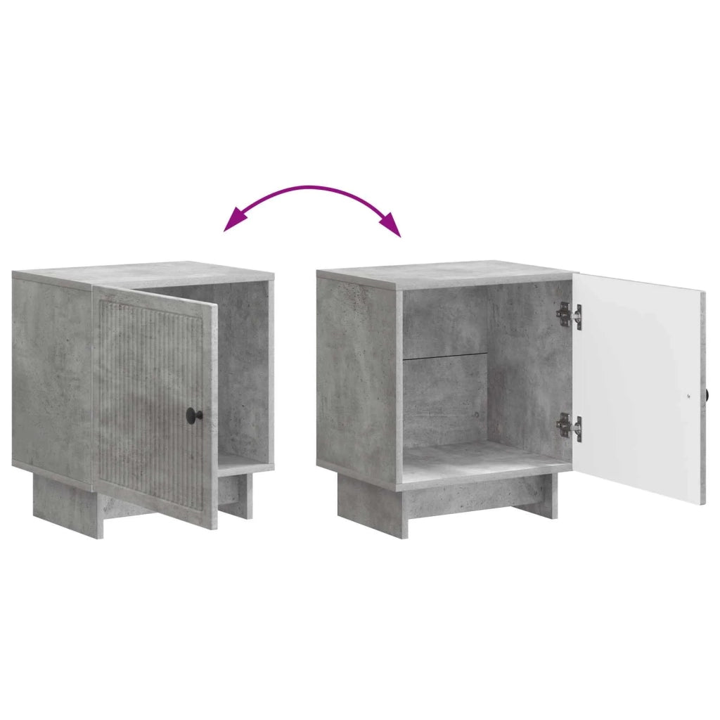 Armadio da Notte 2 pcs Grigio Cemento 43 x 34,5 x 50 cm