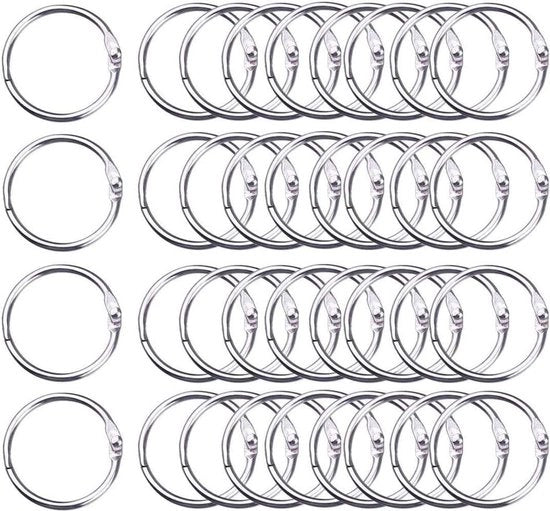 Anelli di metallo per porte 100 pezzi (dimensione 25 mm) - fogli singoli, anelli di chiave