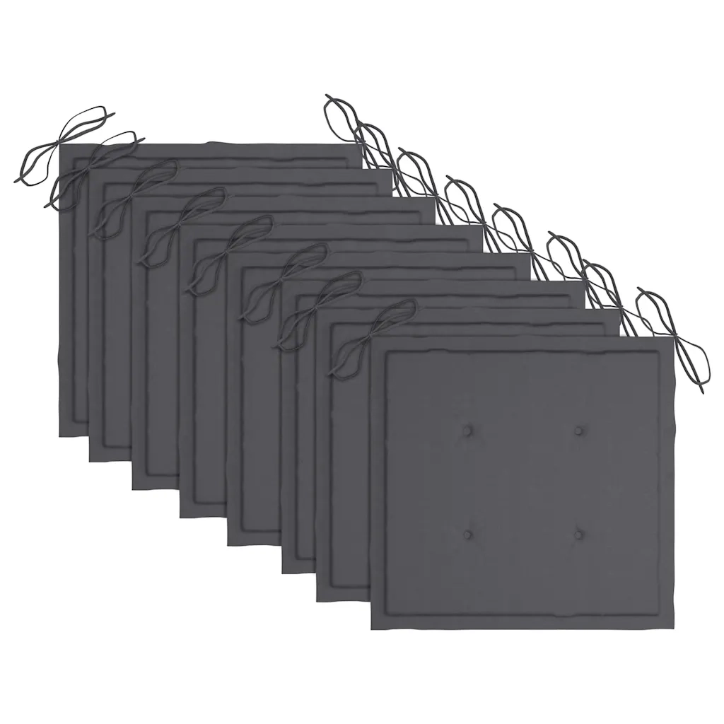 Sedie da Giardino Pieghevoli 8 pz con Cuscini Massello Acacia 3075085