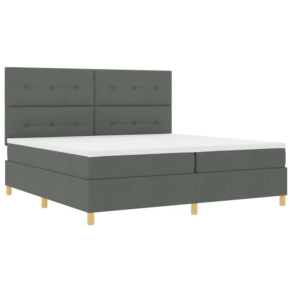 Letto a molle con materasso Grigio scuro 200 x 200 cm Tessuto 3339645