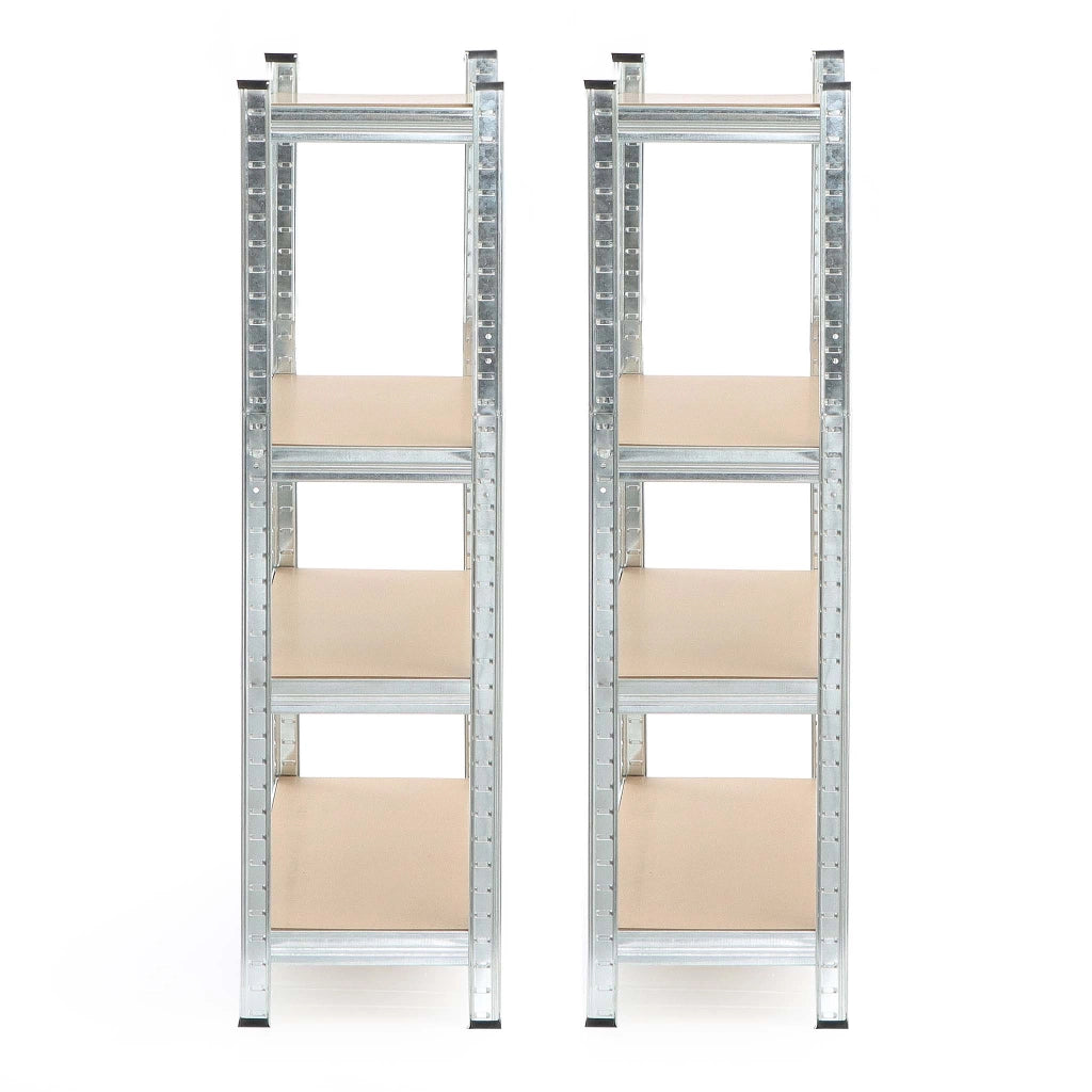 Set 2x Scaffali zincati a incastro per carichi pesanti 160x60x180cm 4 ripiani 175kg/piano