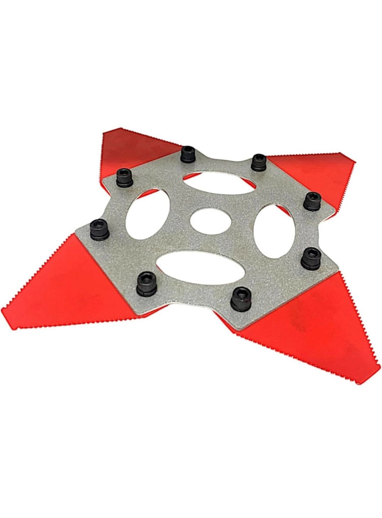 Disco per Decespugliatore Universale con 4 Lame Seghettate Diametro Taglio Ø250m