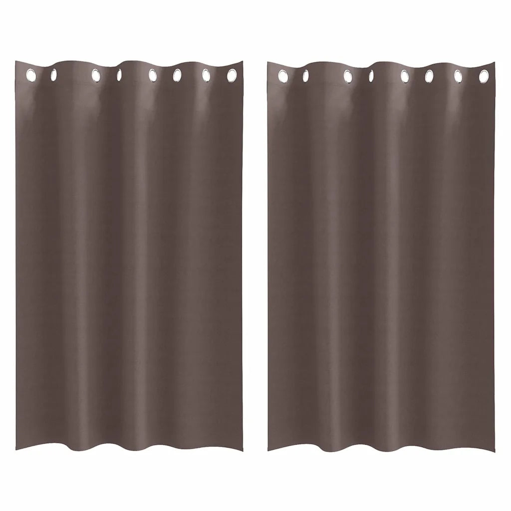 vidaXL Tende con tende 2 pcs Marrone scuro Poliestere