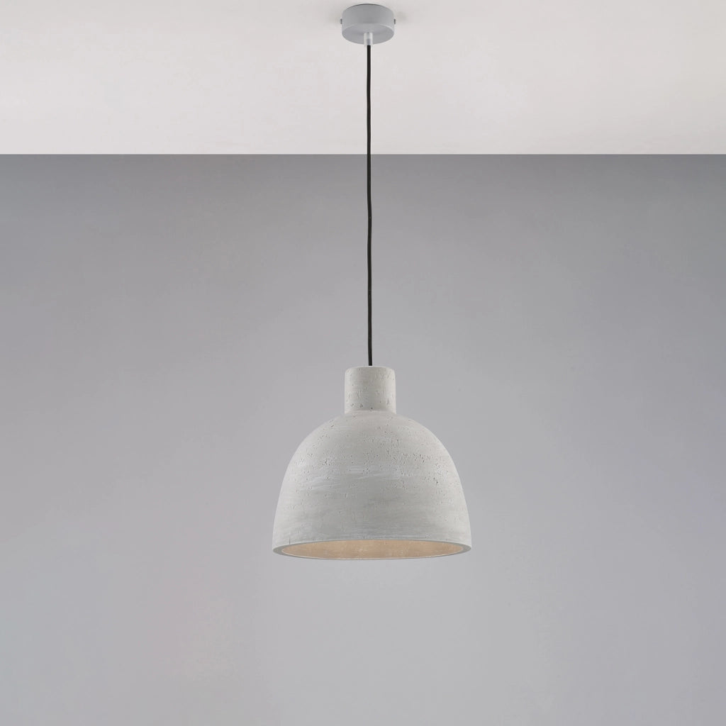 Sospensione 1 Luce Portland In Ferro E Diffusore Cemento Diam 28