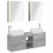 Set di mobili per il bagno 5 pcs Sonoma grigio 3406852