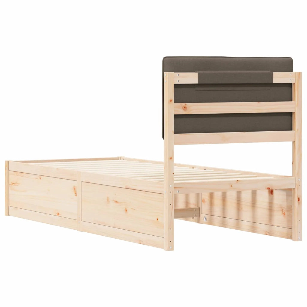 Letto con Testiera Rivestita Talpa 80 x 200 cm Pino massello