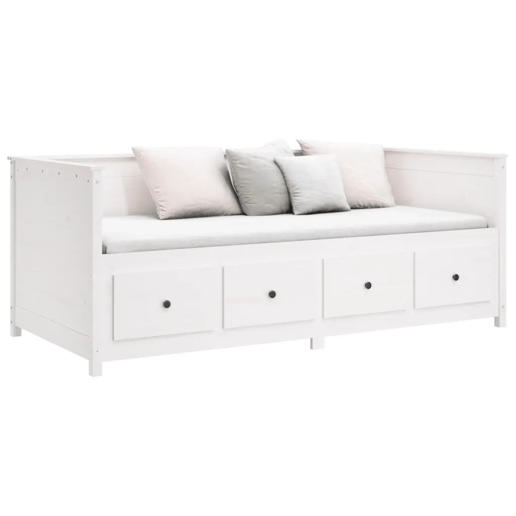 Dormeuse senza Materasso Bianca 90x190 cm Legno Massello Pino 820912