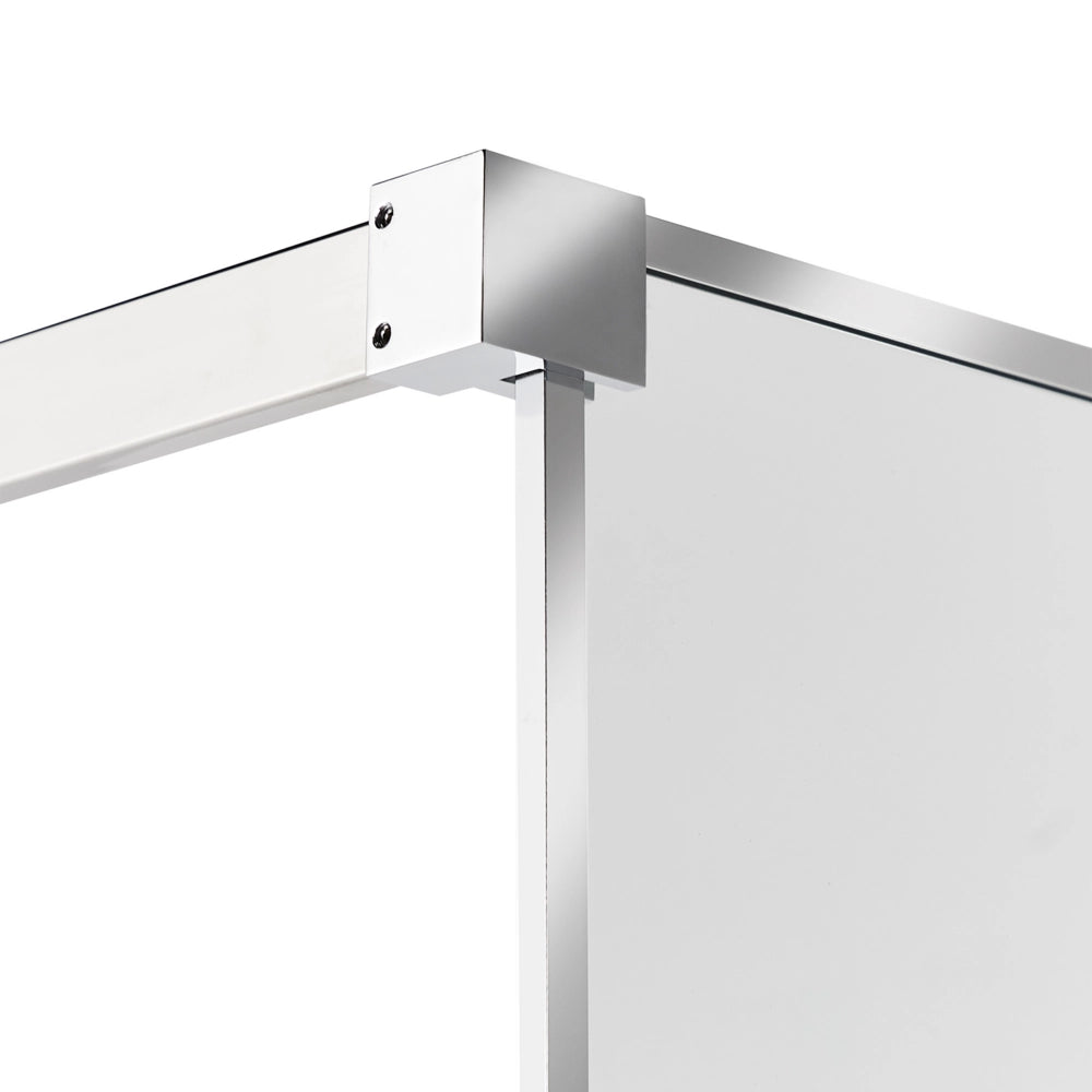 Schermo doccia argento in vetro temperato con cornice in acciaio inox Wet Room Bagno senza porte 100 x 190 cm