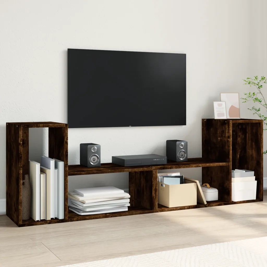 Mobili TV 2 pz | Armadietto TV | Mobile Porta TV Rovere Fumo 75x30x50 cm in Legno Multistrato
