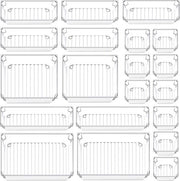 Sistema di stoccaggio per cassetti, 20 contenitori in 5 diverse dimensioni, antiscivolo, trasparente, organizzatore di cosmetici, cassettiera per tavolo da trucco, zona cucina, zona bagno