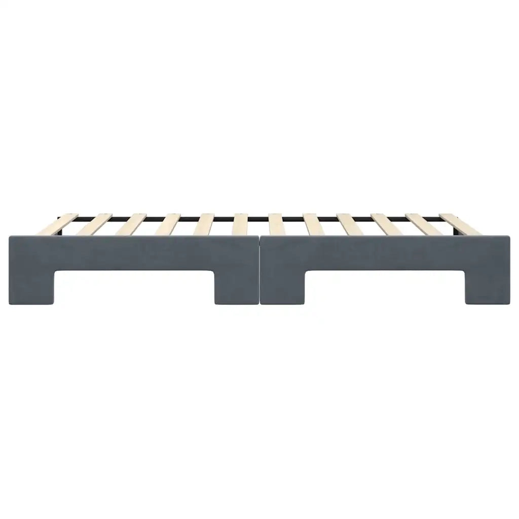 Divano Letto con Letto Estraibile Grigio Scuro 100x200 Velluto