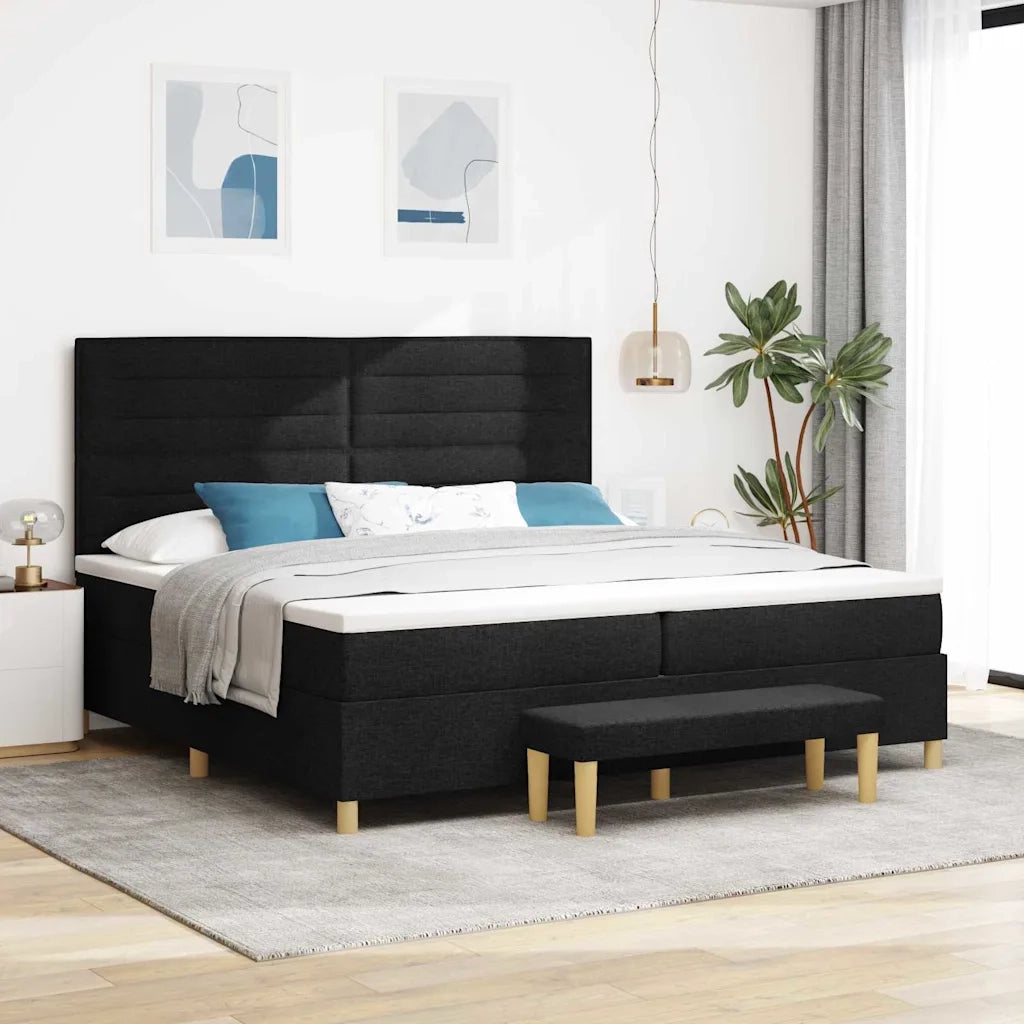 Letto a molle con materasso Nero 200 x 200 cm Tessuto 3344249