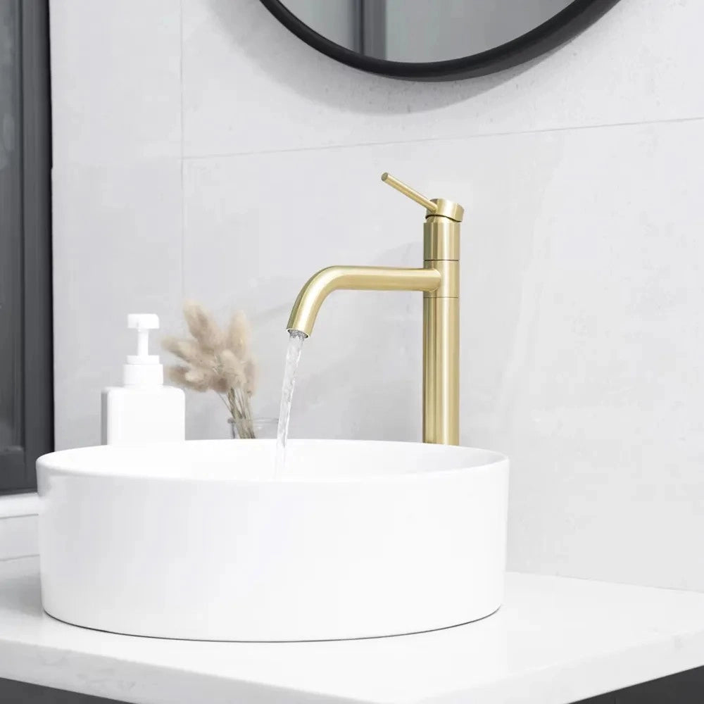 Rubinetto Da Bagno Rea Lugano Slim Brush Gold High