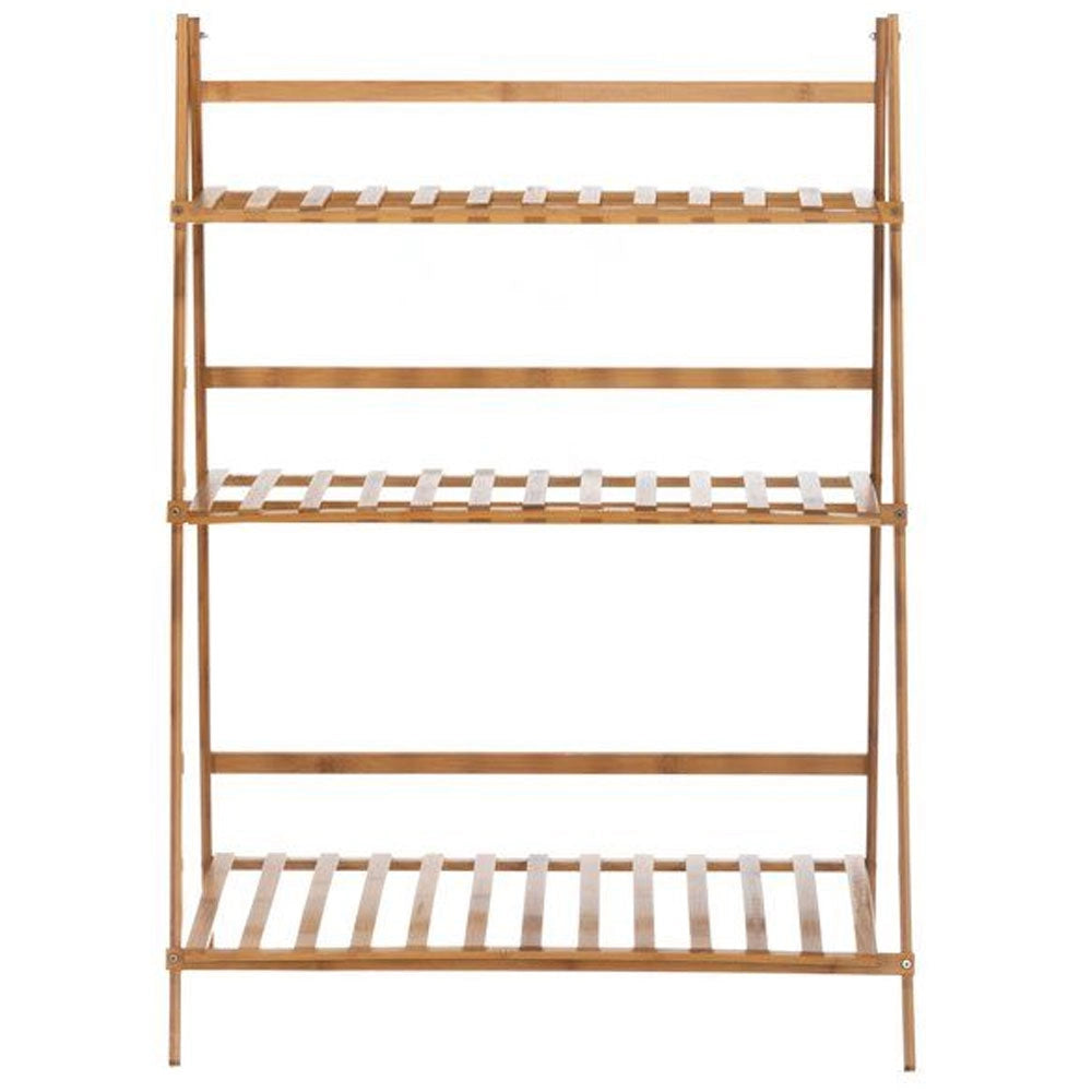 Fioriera Bambu Scaffale Espositore Pieghevole 3 Livelli Per Piante 70x40x97 cm