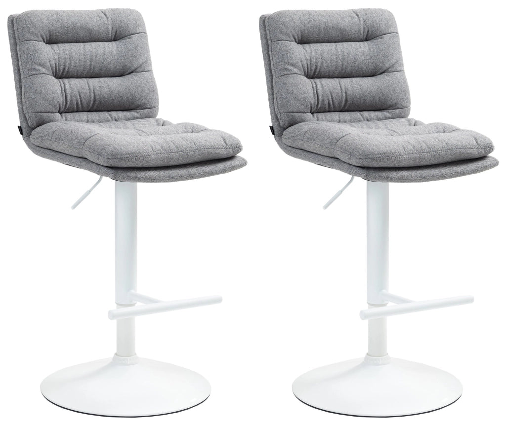 2er Set Barhocker Damar Stoff weiЯ