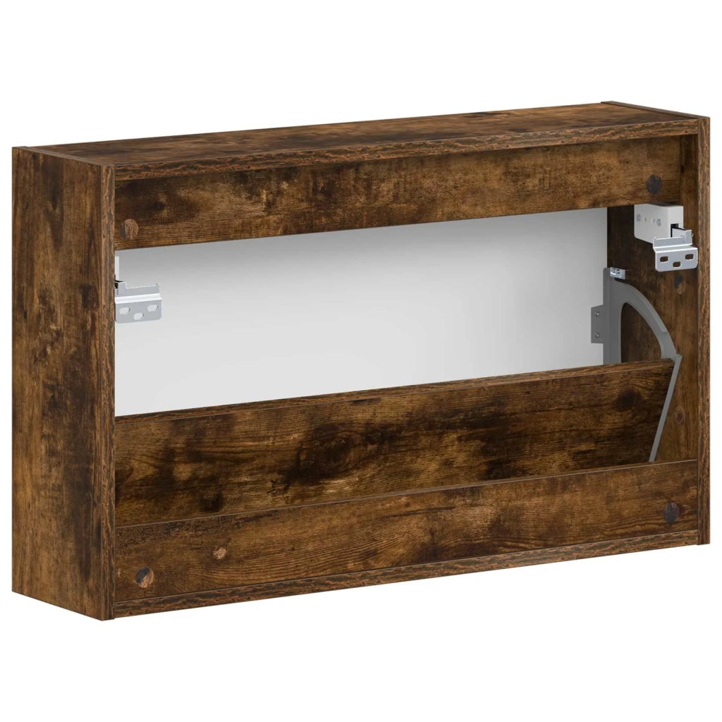 Mobiletto per Scarpe da Muro HOORN 71 x 17 x 43 cm Rovere Fumo 897290