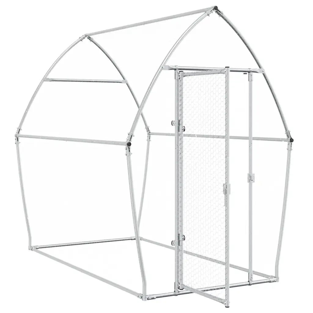 Gabbia per Polli Argento 200x105x182 cm in Acciaio Zincato