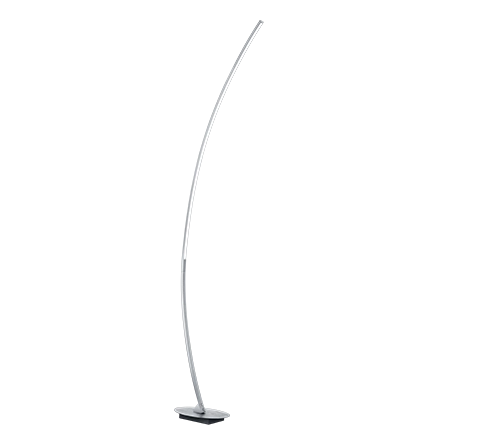 Piantana ad arco LED, metallo, alluminio spazzolato, H 158 cm, Solo