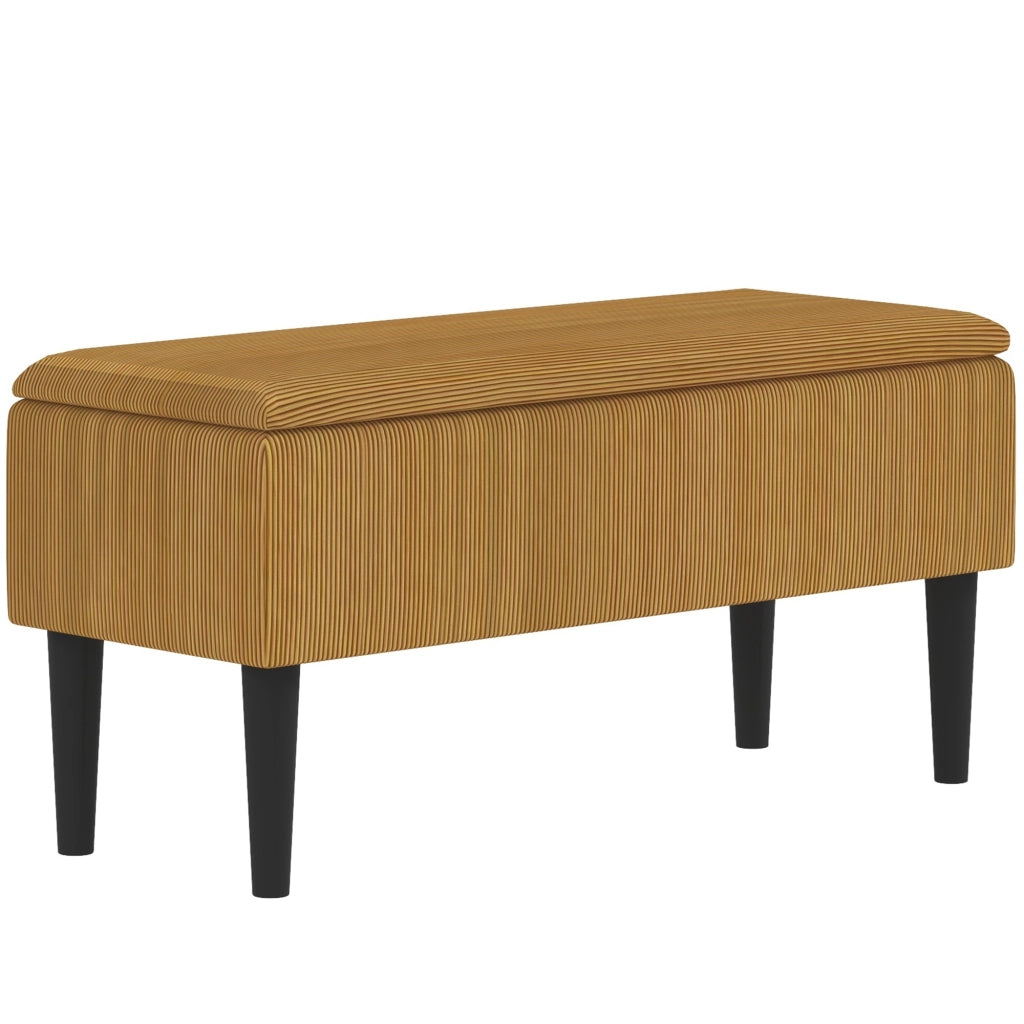 EasyComfort Panca Fondoletto in Poliestere e Legno per Camera da Letto e Ingresso, 95x38x45 cm, Arancione