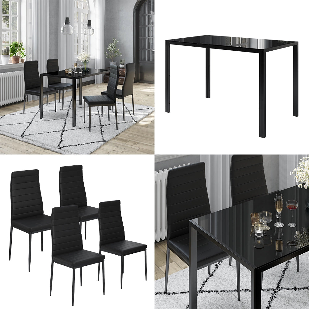 Vicco Set di tavoli da pranzo Nero 120 x 75 cm Set di 4