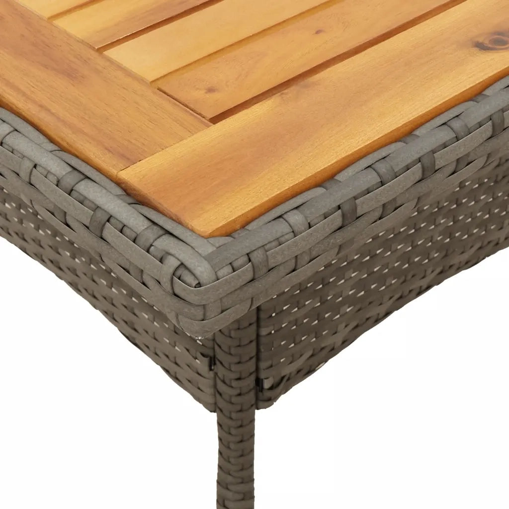 Set Pranzo Giardino 5 pz | Set Salotto da Giardino con Cuscini Grigio Polyrattan Acacia