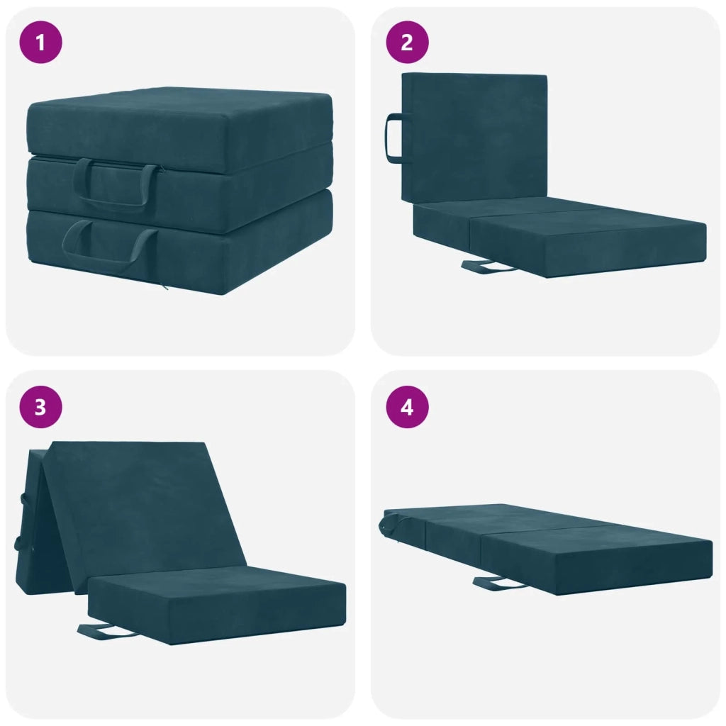 Divano Letto Pieghevole 90 x 67 x 45 cm Blu