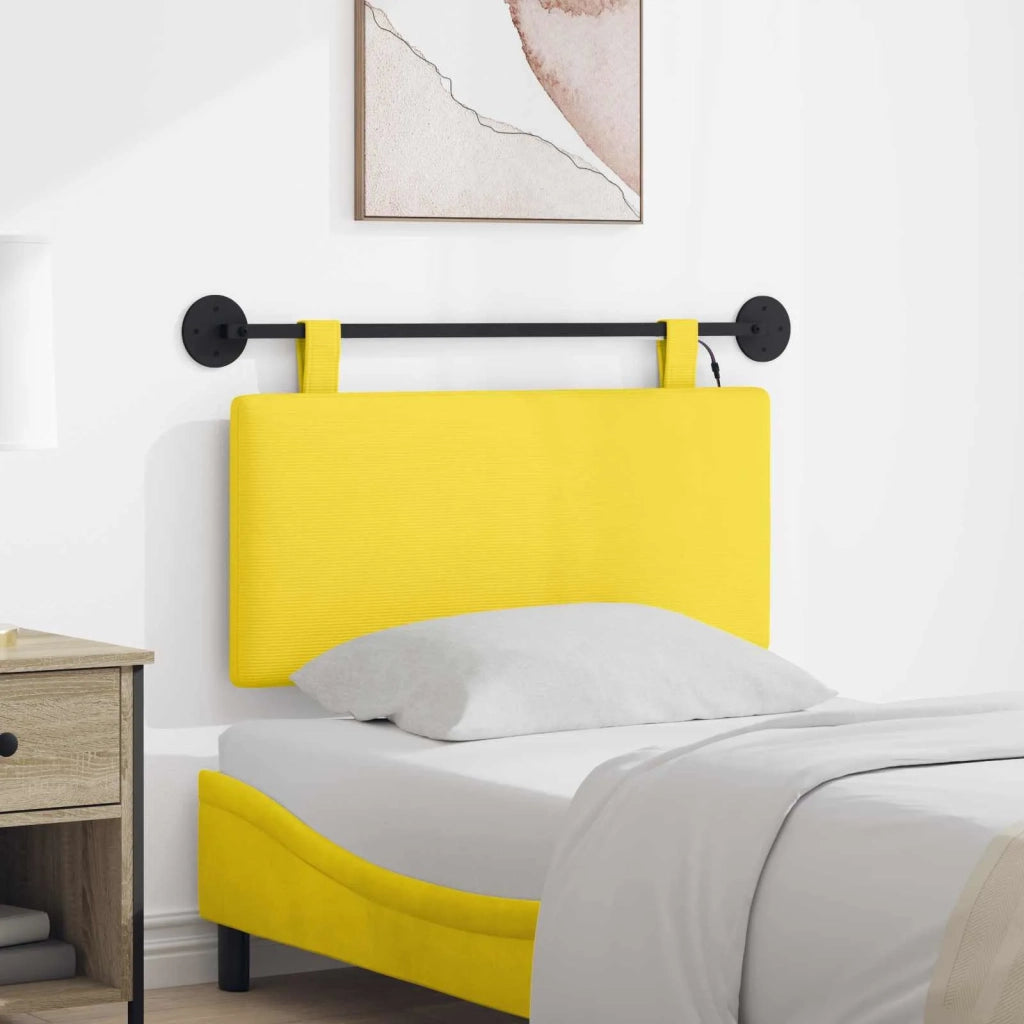 Testiera | Testata sospesa Con luce LED Giallo Chiaro Tessuto in Cords