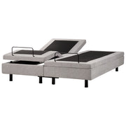 Letto elettrico matrimoniale tessuto grigio chiaro regolabile con telecomando senza testiera 160x200 cm stile moderno