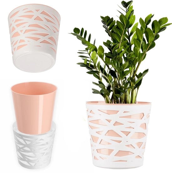 Vaso ornamentale in plastica - 13 cm colore arancione