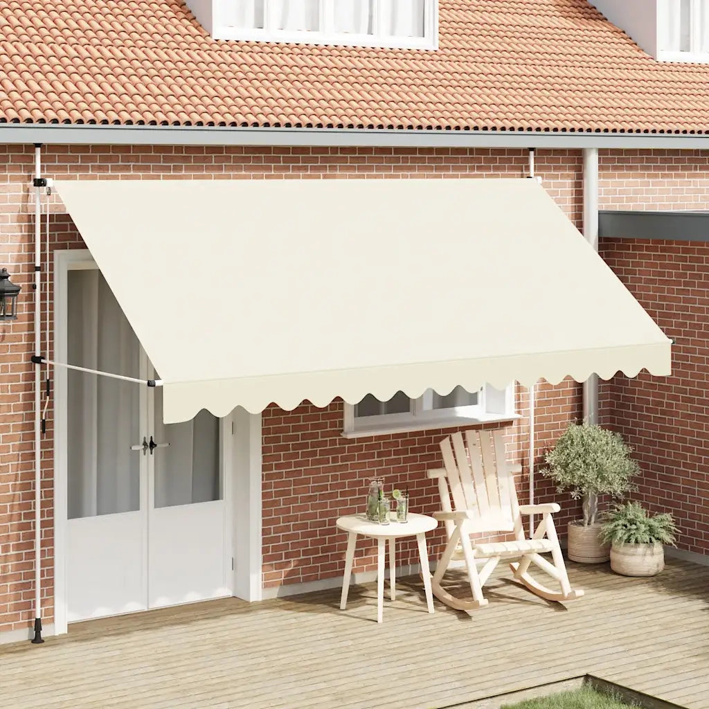 Tenda da Sole Retrattile Manuale 400 cm Crema 143698