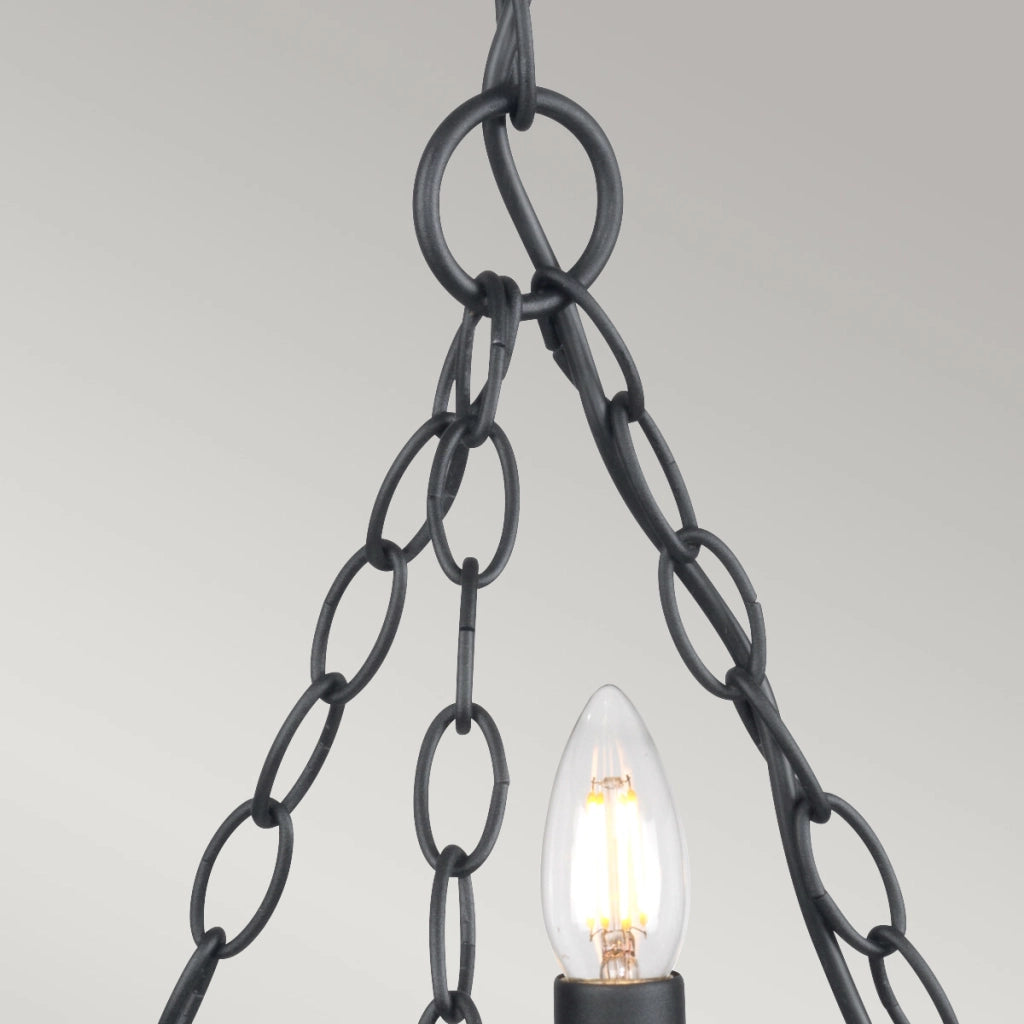 Lampadario nero Saxon in acciaio 3xE14 60W Elstead