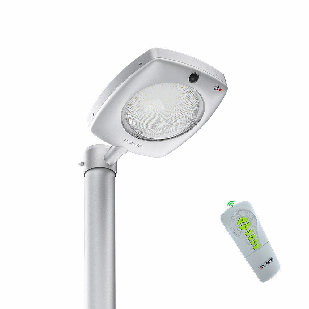 TECHNO Proiettore Faro Solare 3000Lm Con Pannello, Crepuscolare, Sensore Movimento, Telecomando